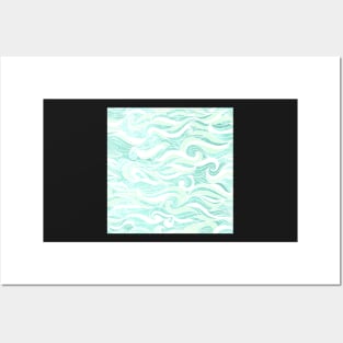 Ocean Waves Aqua Posters and Art